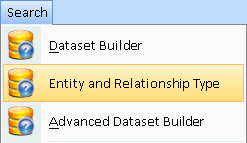 Entity and Relationship Type on Search Menu
